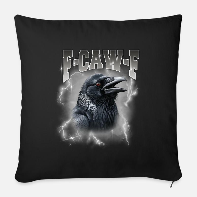 F-Caw-E Rabensturm Graphik - Sofakissen mit Füllung 45 x 45 cm - Schwarz