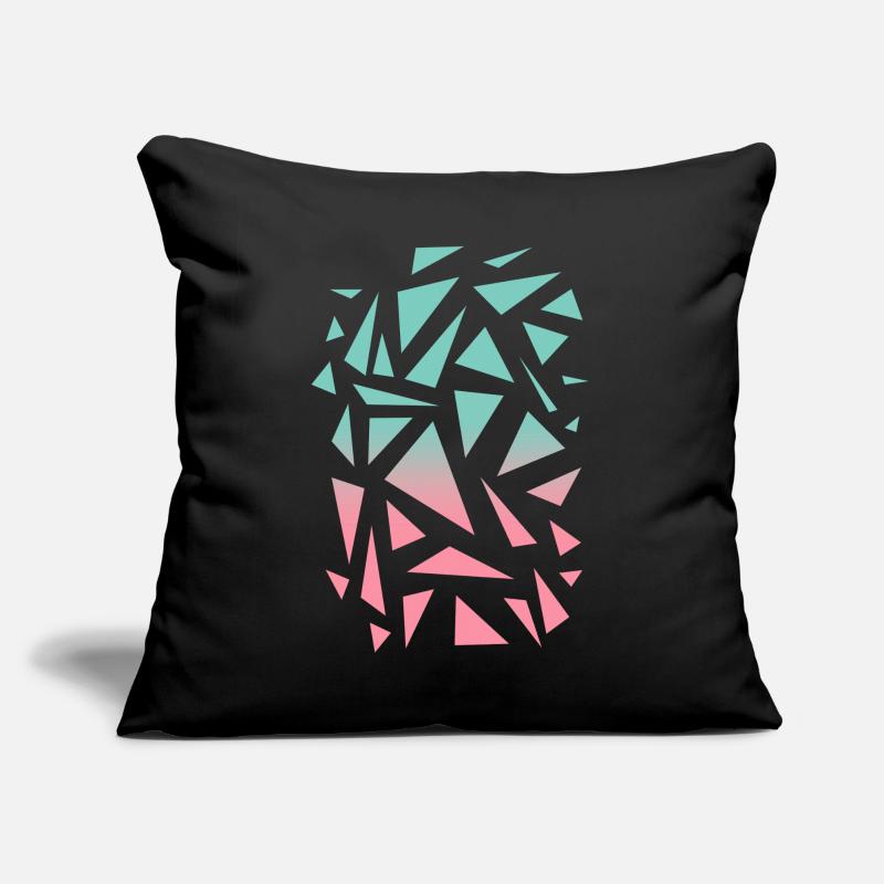 Triangle Pattern - Turquoise Pink Sofa pillow with filling 45cm x 45cm