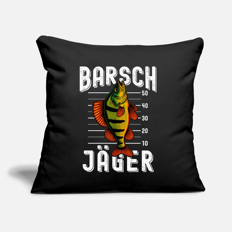 Perche Chasseur Perche Perche Pêcheur Perche Perche Perche Pêche à la perche Coussin et housse de 45 x 45 cm