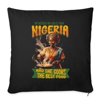 Nigerian mother-in-law Nigeria - Sofa pillow with filling 45cm x 45cm - black - Front