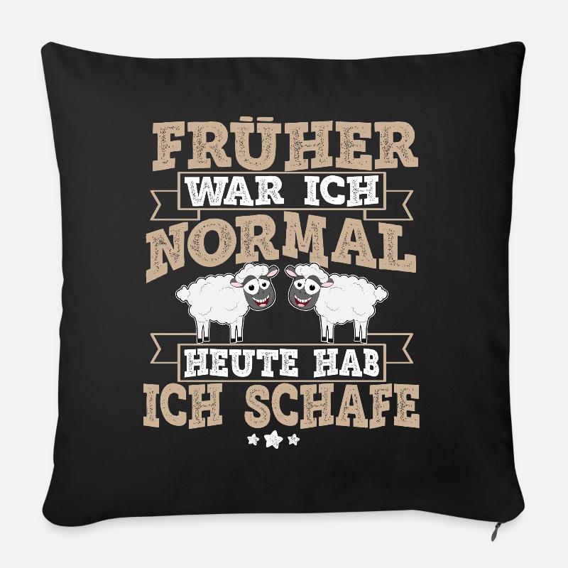 Schafe - Sofakissen mit Füllung 45 x 45 cm - Schwarz