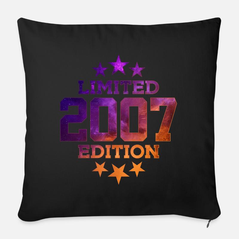LIMITED EDITION 2007 19. GEBURTSTAG - Sofakissen mit Füllung 45 x 45 cm - Schwarz
