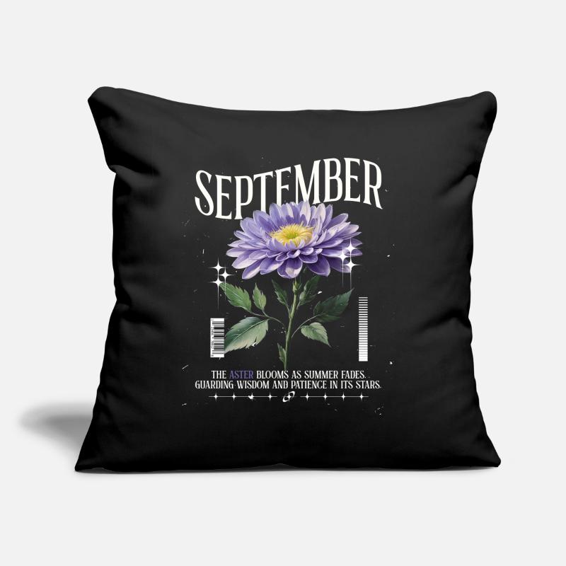 Naissance Fleurs Naissance Fleur Septembre Aster Coussin et housse de 45 x 45 cm