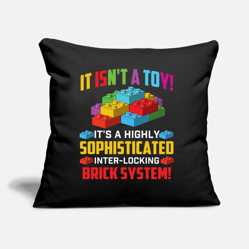 Sophisticated Interlocking Brick System Humor Sofa pillow with filling 45cm x 45cm
