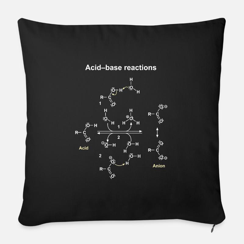 Dargestellte Säure-Base-Reaktionen - Sofakissen mit Füllung 45 x 45 cm - Schwarz