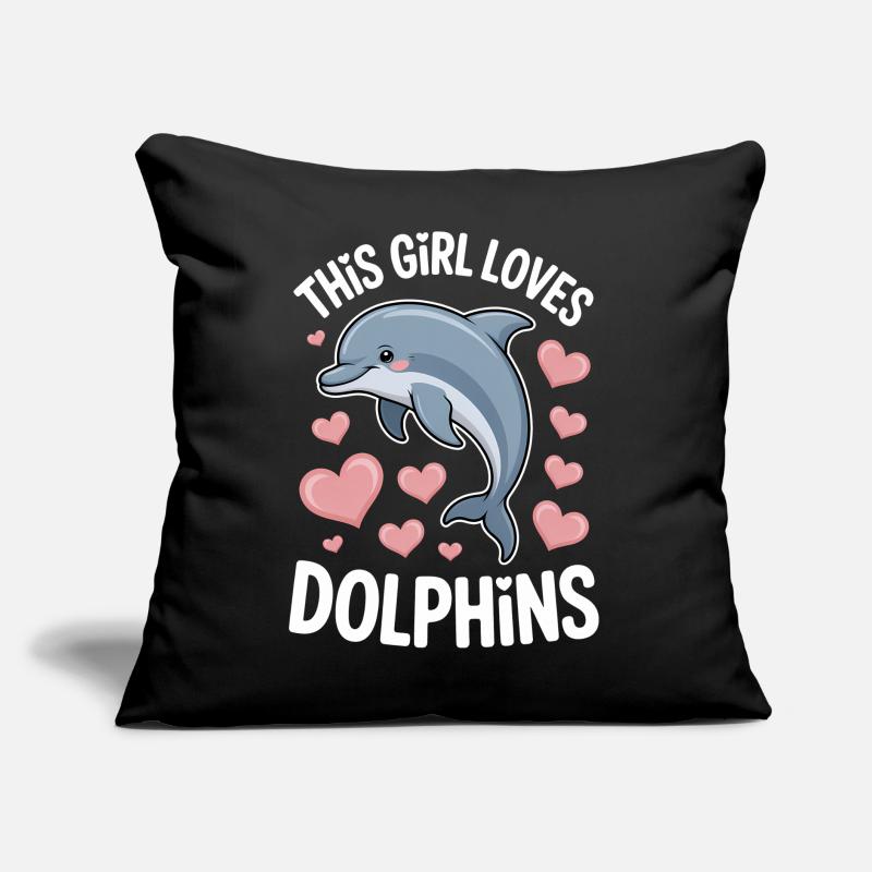 Delfin Spruch Mädchen Lustiges Delfin Geschenk Sofakissen mit Füllung 45 x 45 cm