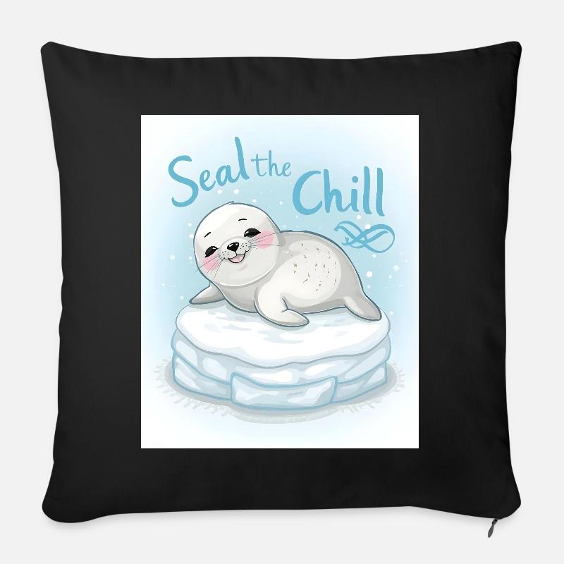 Scellez le froid - Coussin et housse de 45 x 45 cm - noir
