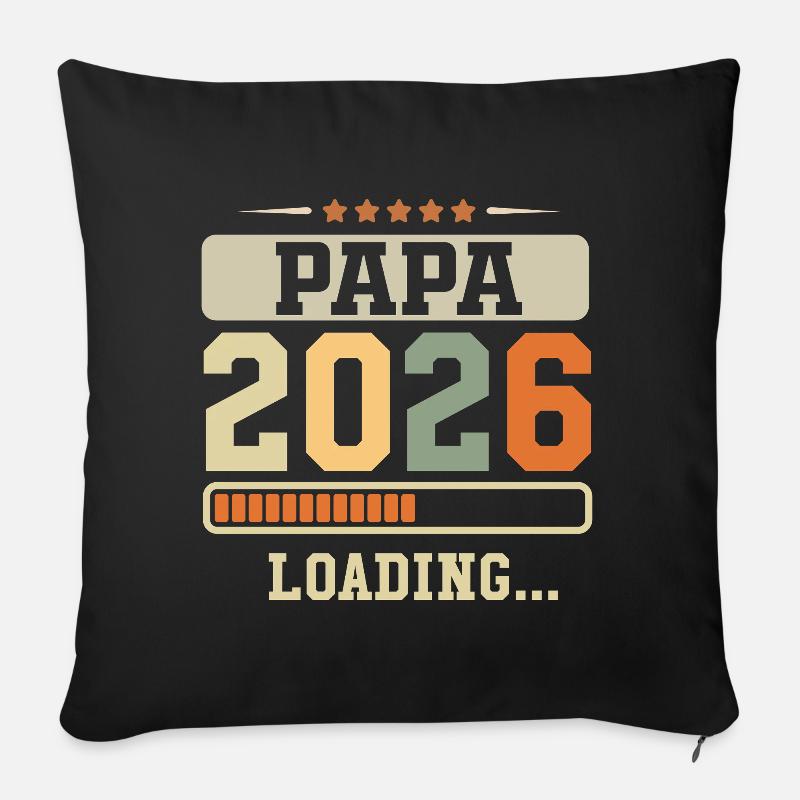 Papa 2026 Loading Zukünftiger Vater Geschenk - Sofakissen mit Füllung 45 x 45 cm - Schwarz