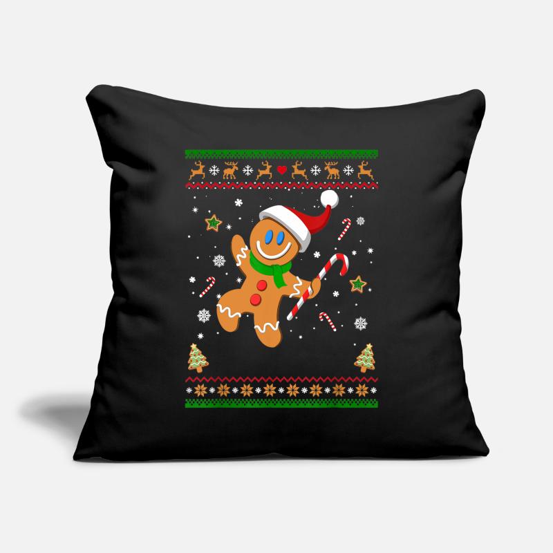 Hässliches Weihnachtspullover Lebkuchenmann Lustiges Geschenk Sofakissen mit Füllung 45 x 45 cm