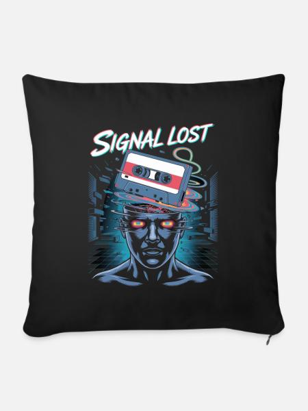 Signal Lost Kassette Geist - Sofakissen mit Füllung 45 x 45 cm - Schwarz