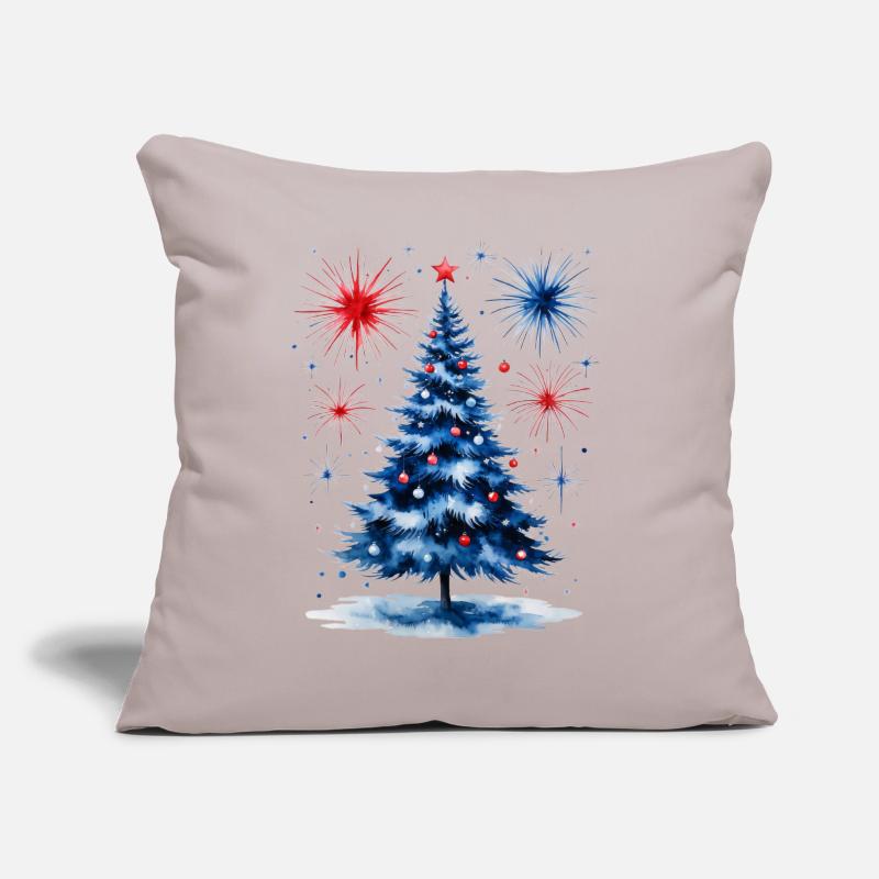 Fireworks Christmas Tree Pattern Sofa pillow with filling 45cm x 45cm