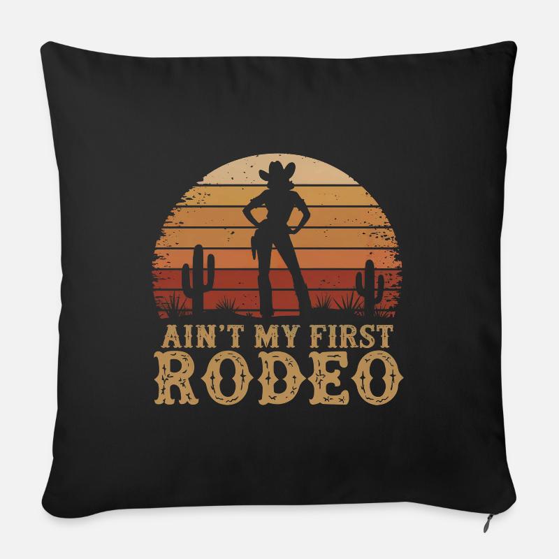 Western Vintage - Coussin et housse de 45 x 45 cm - noir