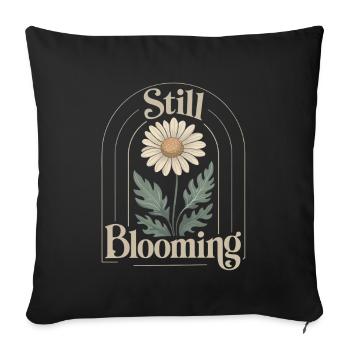 Gentle vintage daisies - Sofa pillow with filling 45cm x 45cm - black - Front