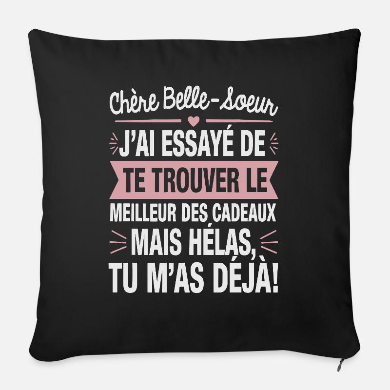 Schwägerin-Humor-Geschenkidee - Sofakissen mit Füllung 45 x 45 cm - Schwarz