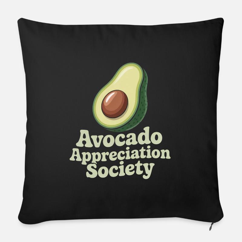 Avocado Appreciation Society - Sofakissen mit Füllung 45 x 45 cm - Schwarz