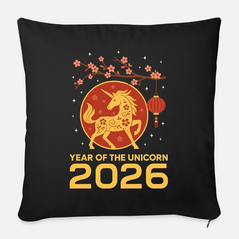 Unicorn 2026 - Sofakissen mit Füllung 45 x 45 cm - Schwarz