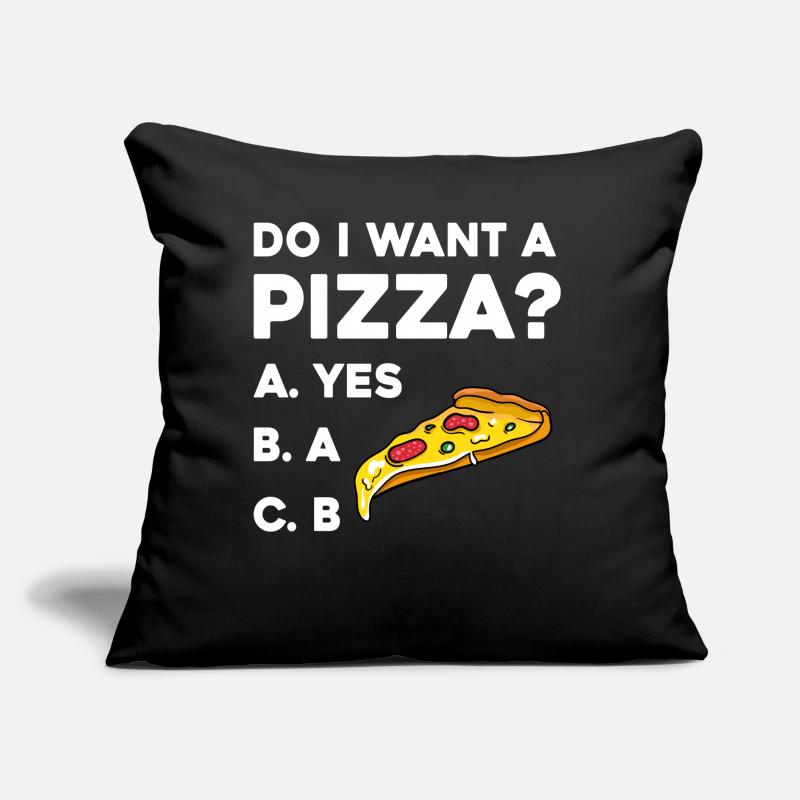 Pizza Frage: Ja oder Nein Sofakissen mit Füllung 45 x 45 cm