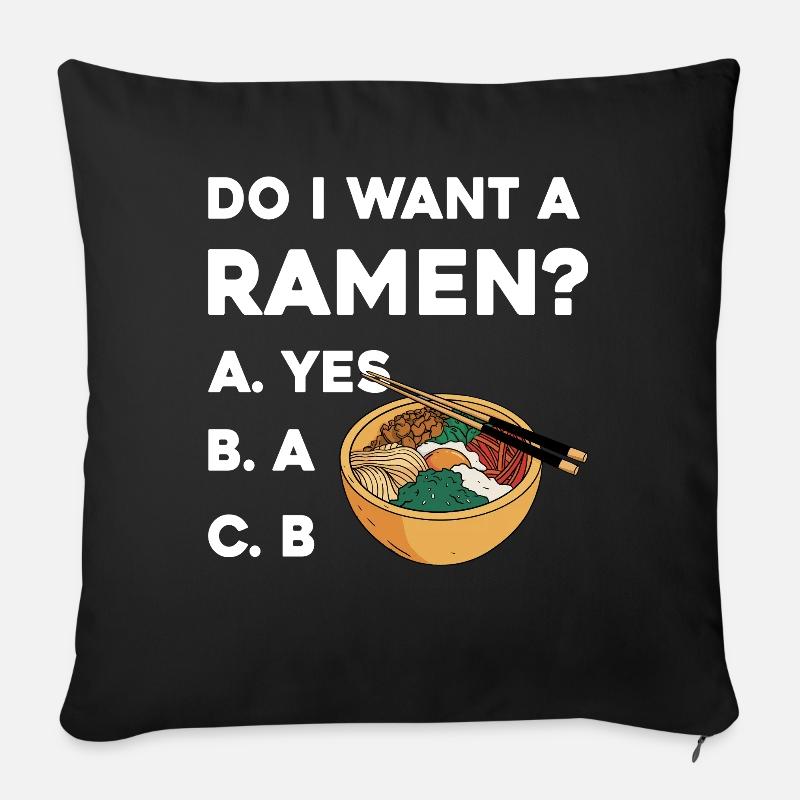 Ramen Wahl Shirt: Yes oder B - Sofakissen mit Füllung 45 x 45 cm - Schwarz