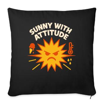 weather, drama, humor, gift, rain, snow - Sofa pillow with filling 45cm x 45cm - black - Front