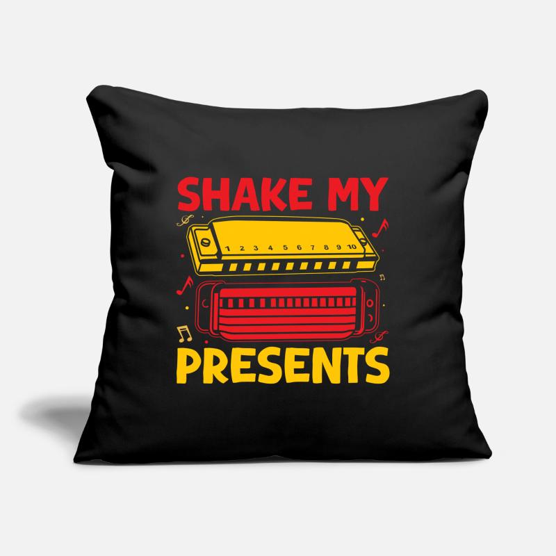 Harmoniciste drôle Shake My Present Harmonica Coussin et housse de 45 x 45 cm