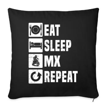 Conception motocross Power Motocross - Coussin et housse de 45 x 45 cm - noir - Devant