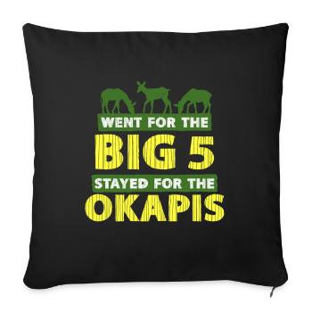 Okapi Tier - Sofakissen mit Füllung 45 x 45 cm - Schwarz - Vorne