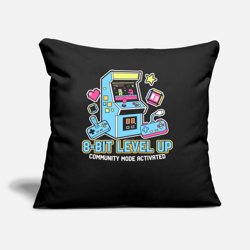 Communauté de jeux rétro de LEVEL Arcade 8-Bits Coussin et housse de 45 x 45 cm