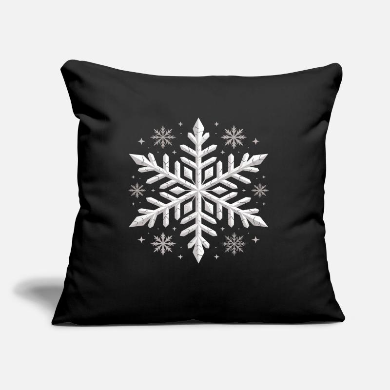 Large Elegant Snowflake Winter Sofa pillow with filling 45cm x 45cm