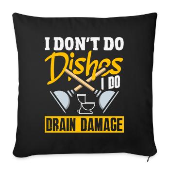 Toilet Clogging Master Funny - Sofa pillow with filling 45cm x 45cm - black - Front