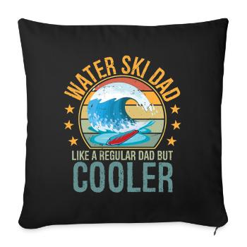 Ski nautique Fête des pères Papa Skieur de Papa Ski nautique - Coussin et housse de 45 x 45 cm - noir - Devant