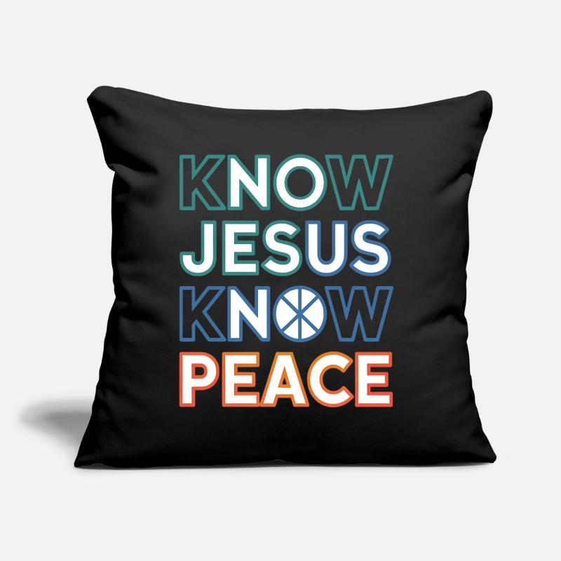 Know Jesus Know Peace Typography Sofakissen mit Füllung 45 x 45 cm