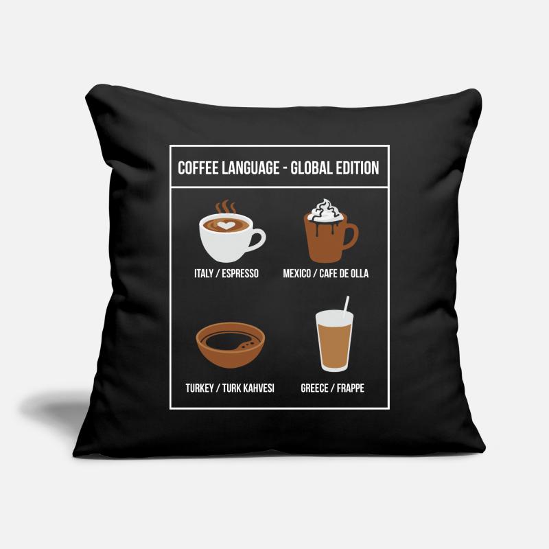 Édition mondiale de Coffee Language Coussin et housse de 45 x 45 cm