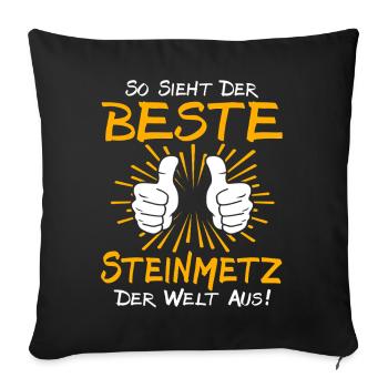 Stonemason Gift Idea - Sofa pillow with filling 45cm x 45cm - black - Front