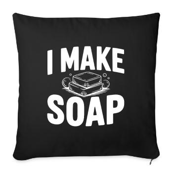Je fais du savon - Coussin et housse de 45 x 45 cm - noir - Devant