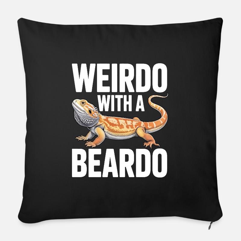 Un Drôle avec un Beardo - Coussin et housse de 45 x 45 cm - noir