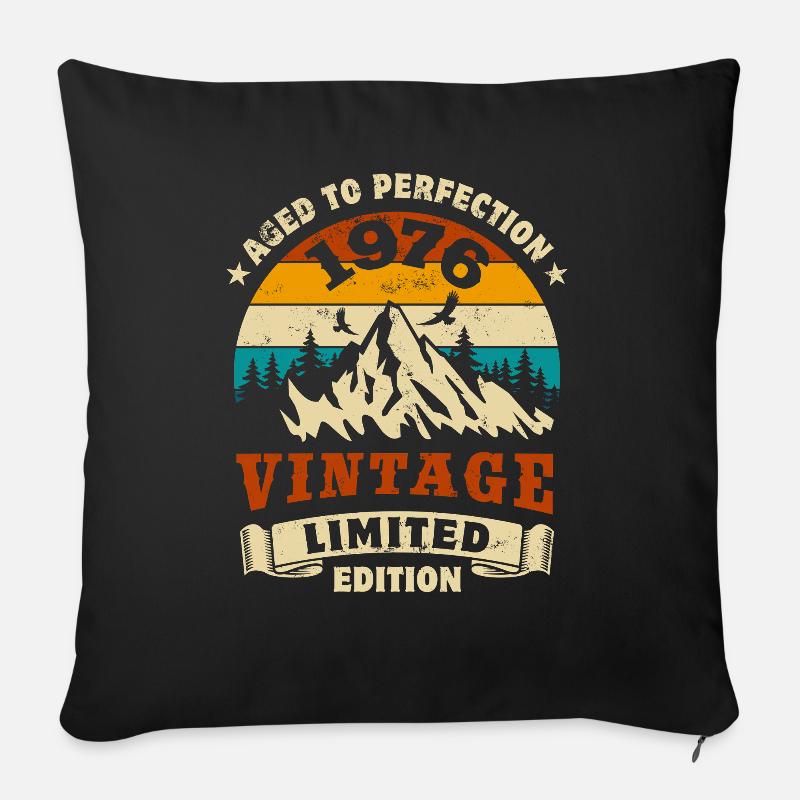 Limited Edition 1976 Geburtstag Geschenk - Sofakissen mit Füllung 45 x 45 cm - Schwarz