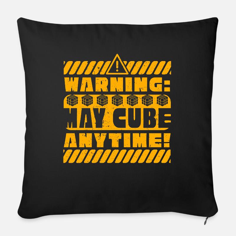 Speedcubing Speed Cube Warning May Cube Anytime - Sofakissen mit Füllung 45 x 45 cm - Schwarz