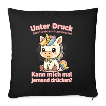 Under pressure unicorn - Sofa pillow with filling 45cm x 45cm - black - Front
