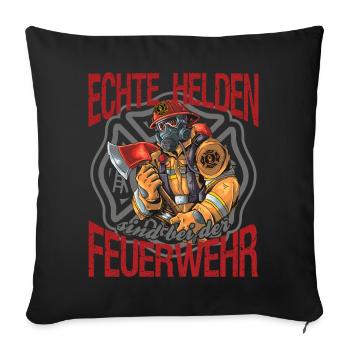 Firefighter Firefighter Real Heroes - Sofa pillow with filling 45cm x 45cm - black - Front