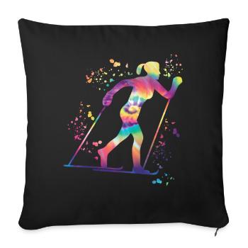 Ski de fond Ski de fond - Coussin et housse de 45 x 45 cm - noir - Devant