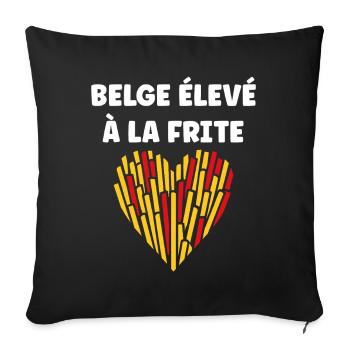 Belge Amoureux des Frites Coeur - Coussin et housse de 45 x 45 cm - noir - Devant