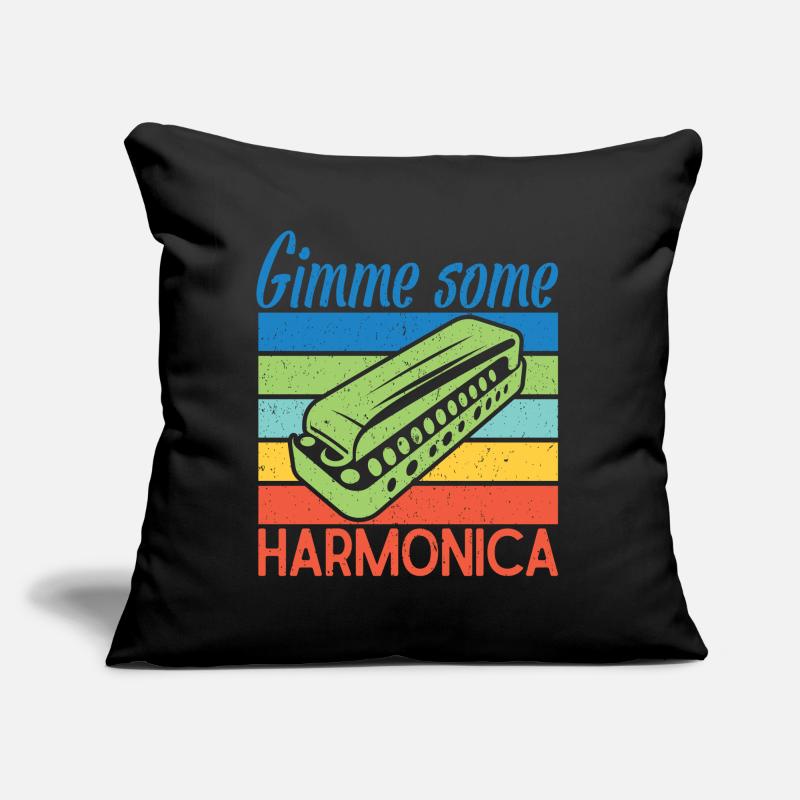 Funny Harmonica Player Gimme Some Harmonica Sofakissen mit Füllung 45 x 45 cm