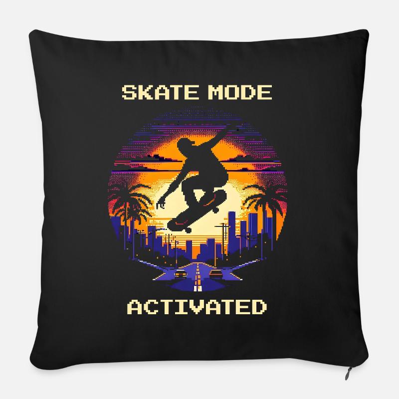 Mode Skate activé | Skateboard - Coussin et housse de 45 x 45 cm - noir