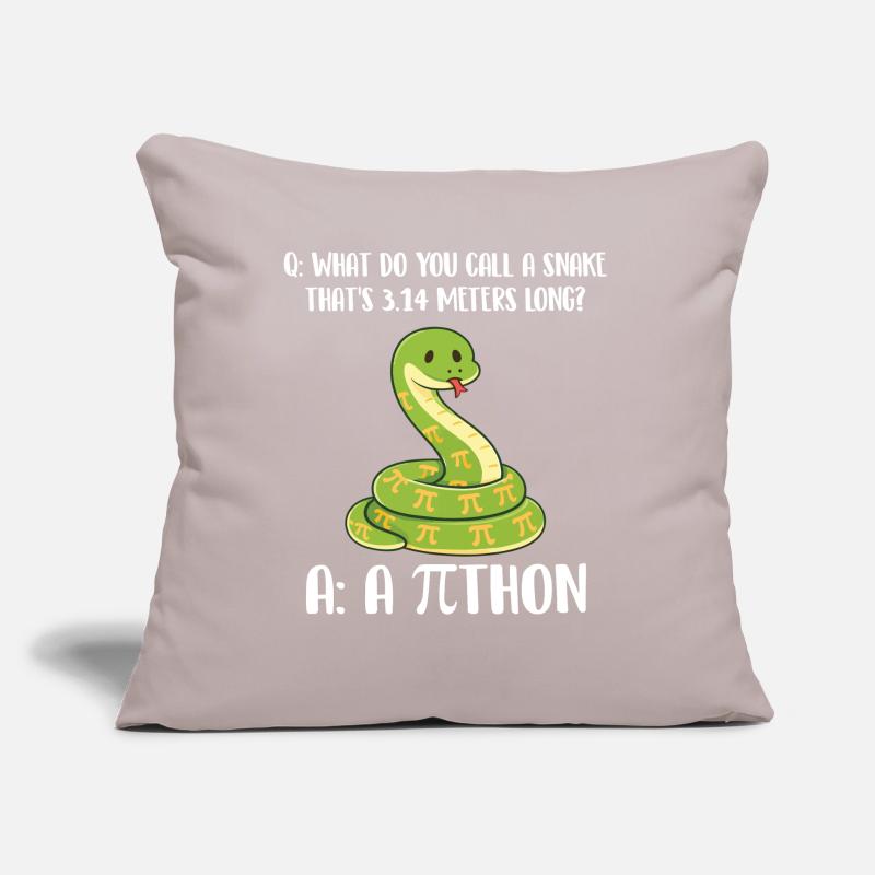 Blague sur le python de Pi Day de 3,14 mètres de long Coussin et housse de 45 x 45 cm