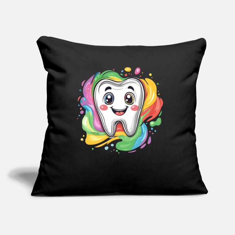 Une éclaboussure de couleur joyeuse pour les dents Coussin et housse de 45 x 45 cm