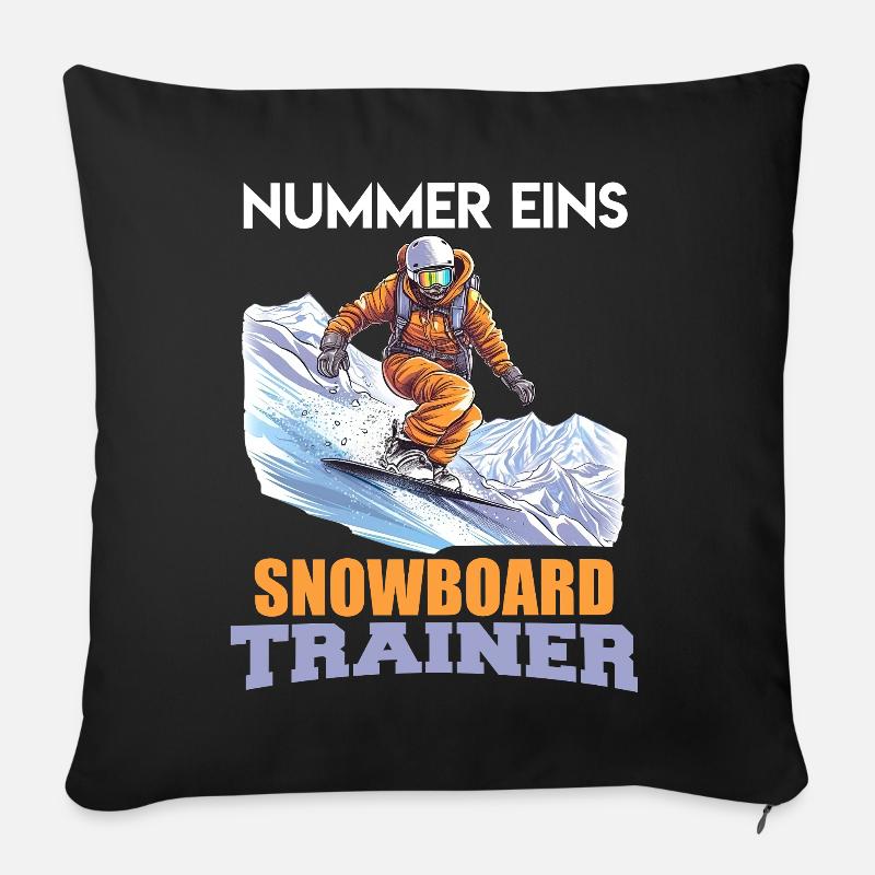 Snowboarder NUMMER EINS SNOWBOARD TRAINER Lustig - Sofakissen mit Füllung 45 x 45 cm - Schwarz