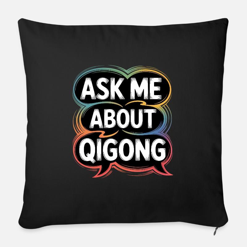 Qigong Tai Chi - Coussin et housse de 45 x 45 cm - noir