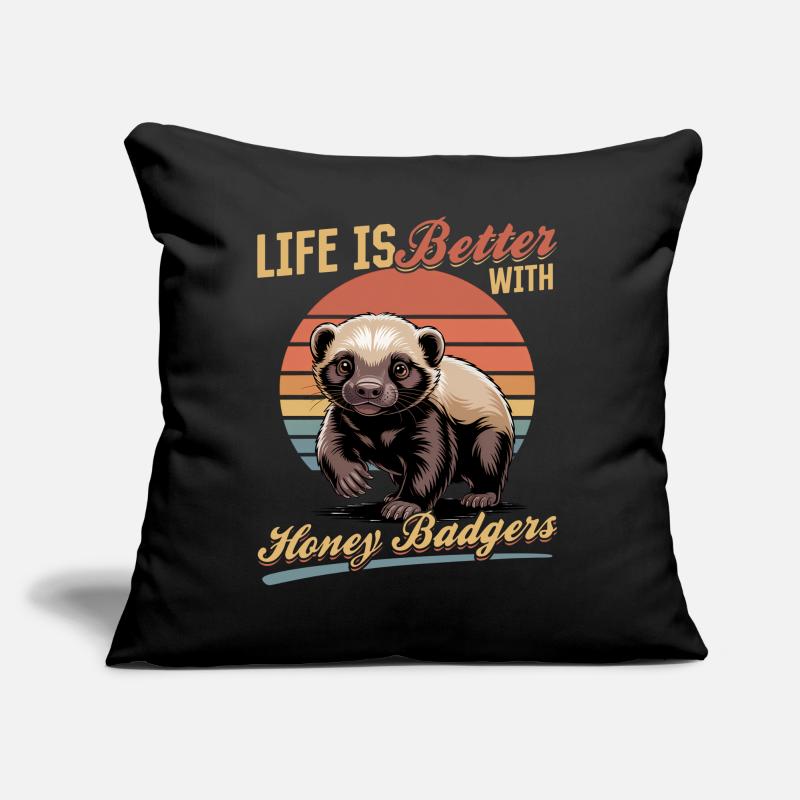 Funny Honey Badger Sofa pillow with filling 45cm x 45cm