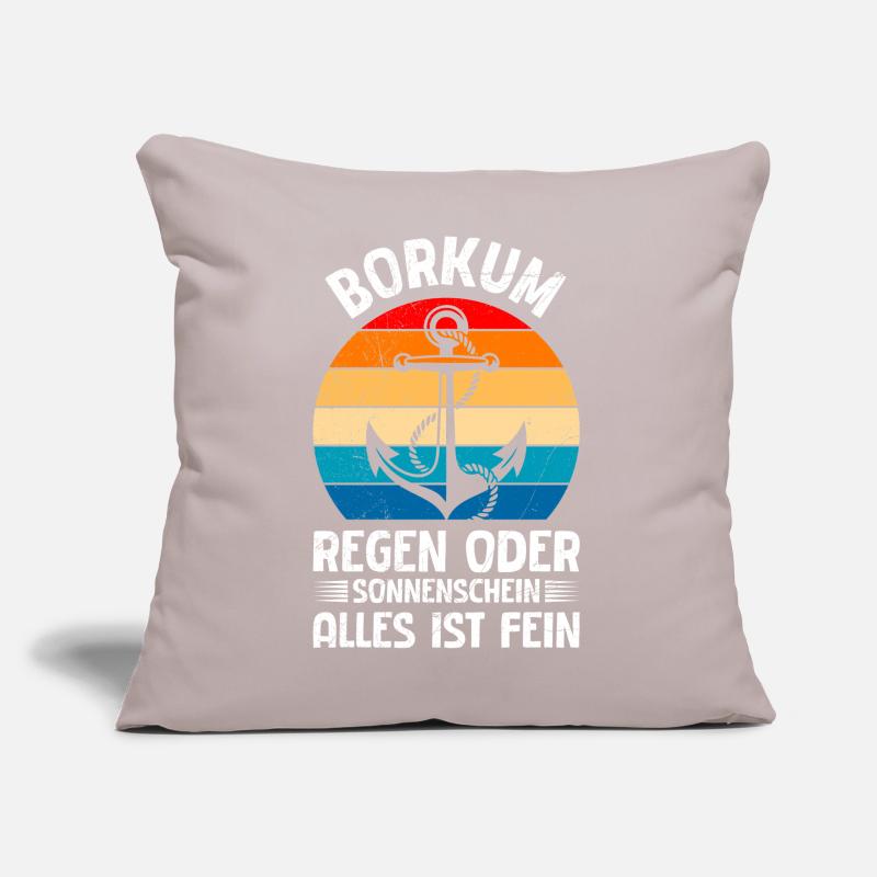 BORKUM REGEN ODER SONNENSCHEIN ALLES IST FEIN Sofakissen mit Füllung 45 x 45 cm