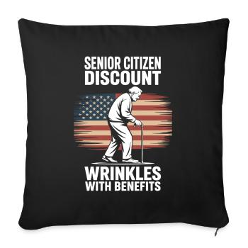Senior Discount Retirement Humor - Sofa pillow with filling 45cm x 45cm - black - Front